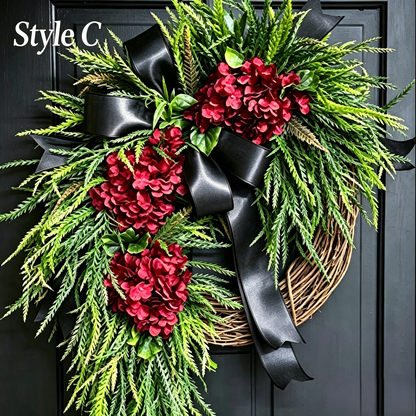 🌸Handcrafted Hydrangea Wreath – The Perfect All-Season Front Door Decor