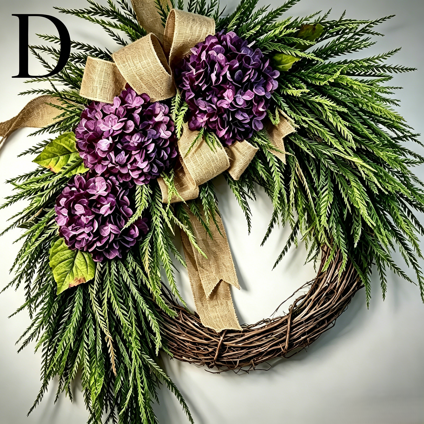 🌸Handcrafted Hydrangea Wreath – The Perfect All-Season Front Door Decor